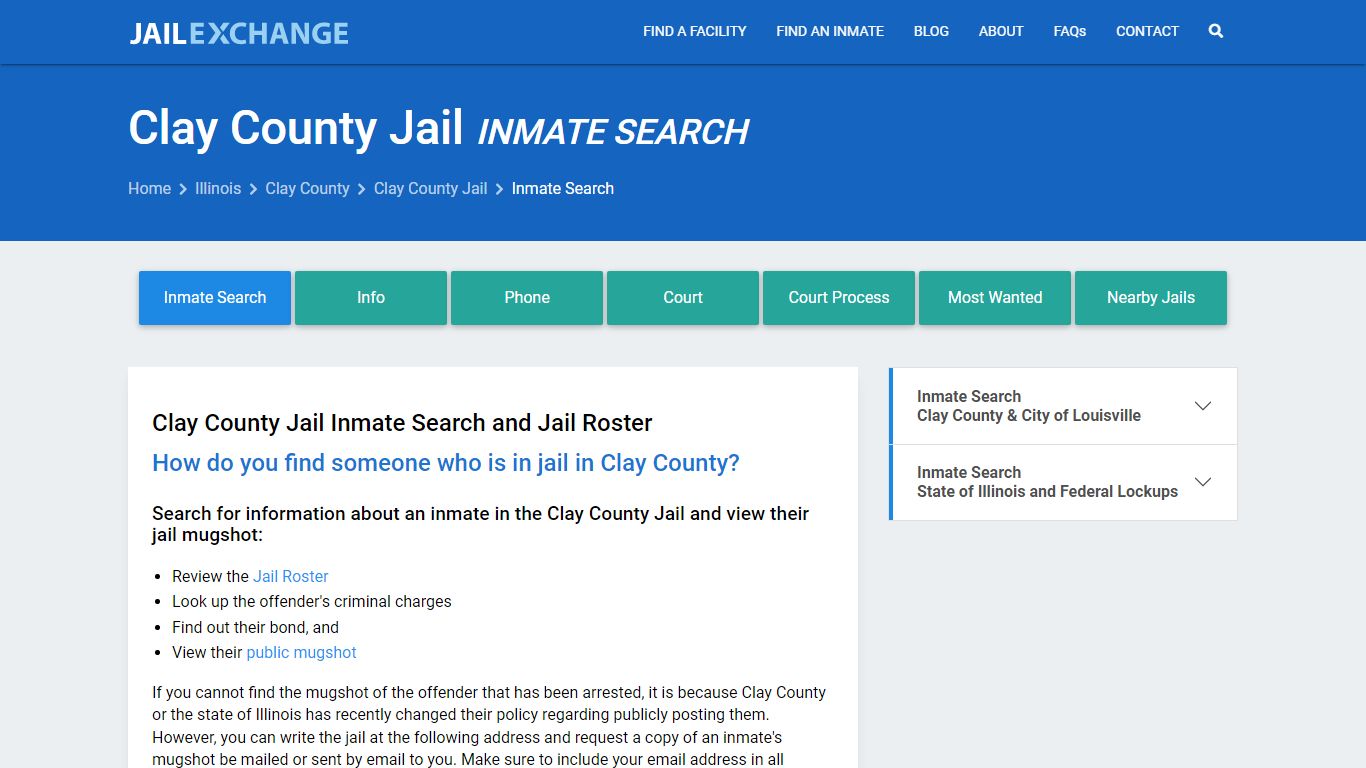 Inmate Search: Roster & Mugshots - Clay County Jail, IL