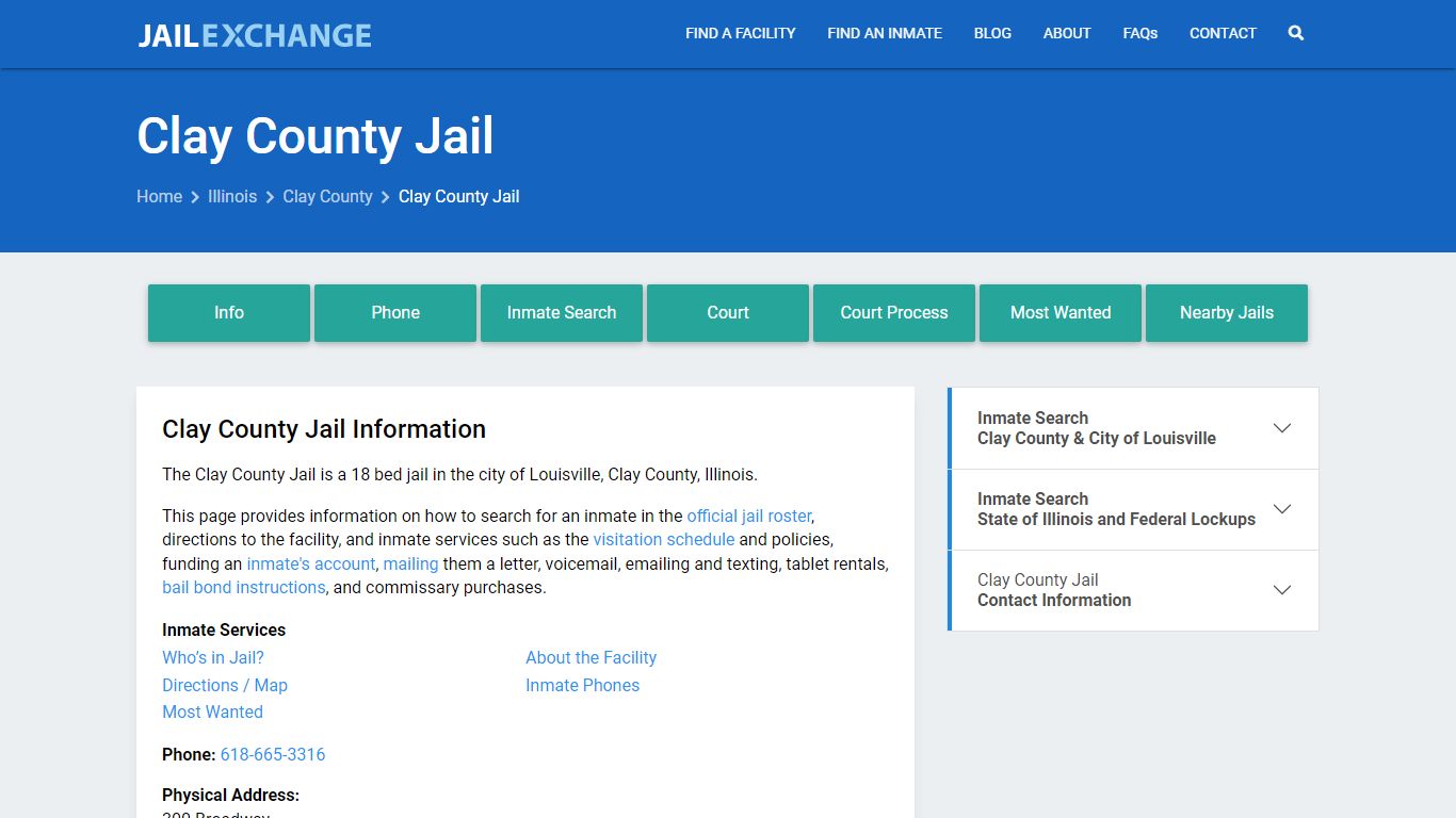 Clay County Jail, IL Inmate Search, Information - Jail Exchange